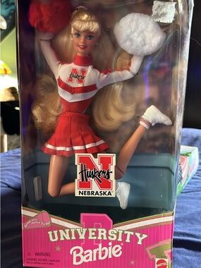 Barbie Nebraska Huskers Cheerleader Doll - Red, White